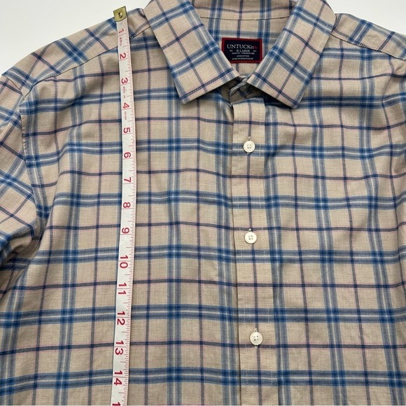 Untuckit Avesso WF Plaid Slim Fit Wrinkle Free Long Sleeve Button Shirt XL - Picture 6 of 8